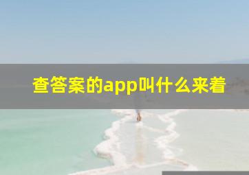 查答案的app叫什么来着