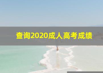 查询2020成人高考成绩