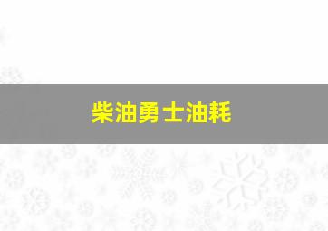 柴油勇士油耗