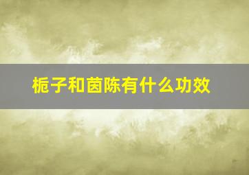 栀子和茵陈有什么功效