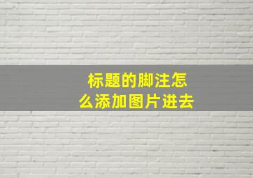 标题的脚注怎么添加图片进去