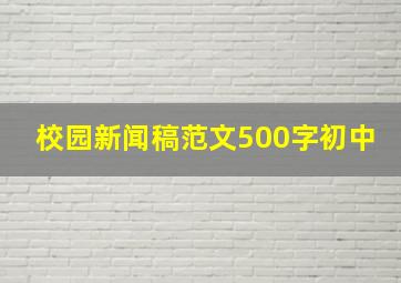 校园新闻稿范文500字初中