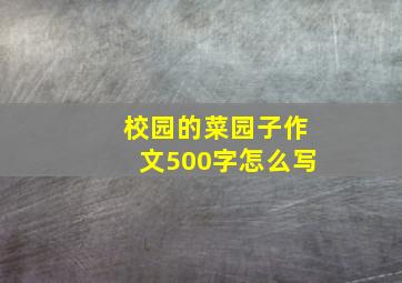 校园的菜园子作文500字怎么写