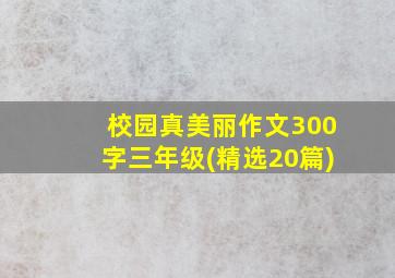 校园真美丽作文300字三年级(精选20篇)