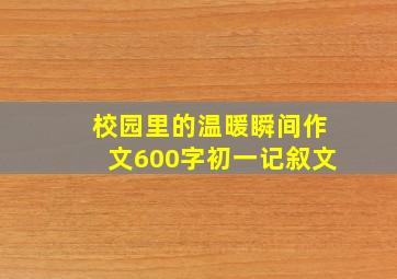 校园里的温暖瞬间作文600字初一记叙文