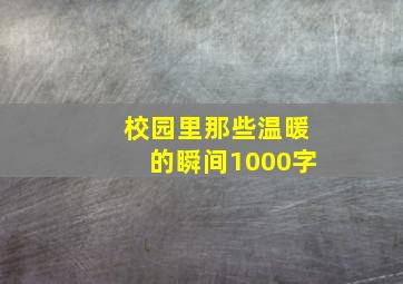 校园里那些温暖的瞬间1000字