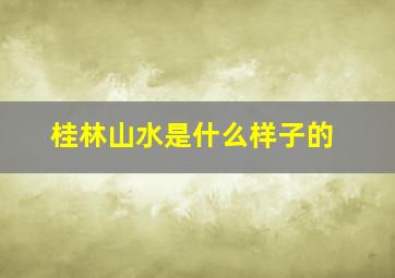 桂林山水是什么样子的