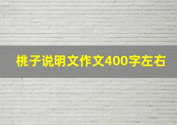 桃子说明文作文400字左右