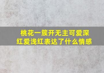 桃花一簇开无主可爱深红爱浅红表达了什么情感