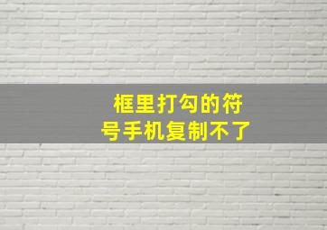 框里打勾的符号手机复制不了