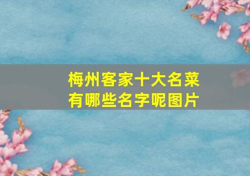 梅州客家十大名菜有哪些名字呢图片