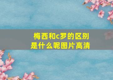 梅西和c罗的区别是什么呢图片高清