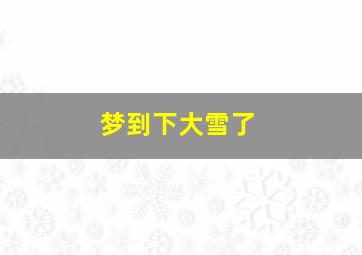 梦到下大雪了