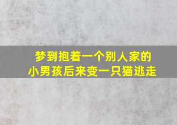 梦到抱着一个别人家的小男孩后来变一只猫逃走