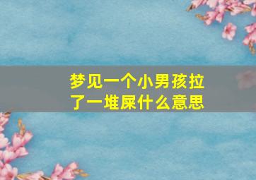 梦见一个小男孩拉了一堆屎什么意思