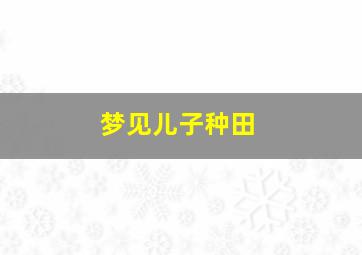 梦见儿子种田