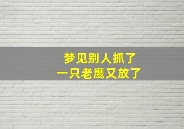 梦见别人抓了一只老鹰又放了