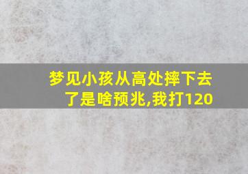 梦见小孩从高处摔下去了是啥预兆,我打120