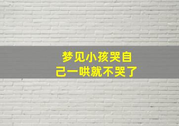 梦见小孩哭自己一哄就不哭了