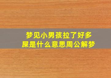 梦见小男孩拉了好多屎是什么意思周公解梦