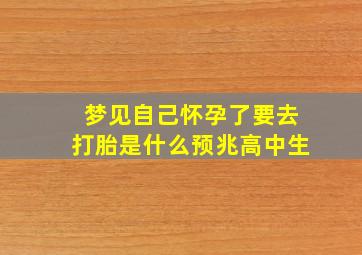 梦见自己怀孕了要去打胎是什么预兆高中生