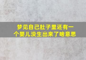 梦见自己肚子里还有一个婴儿没生出来了啥意思