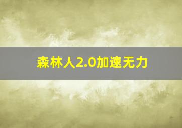 森林人2.0加速无力