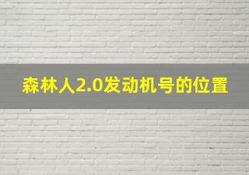 森林人2.0发动机号的位置