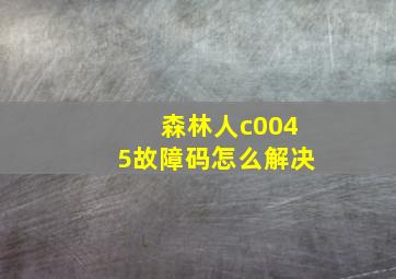 森林人c0045故障码怎么解决