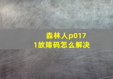 森林人p0171故障码怎么解决