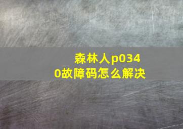 森林人p0340故障码怎么解决