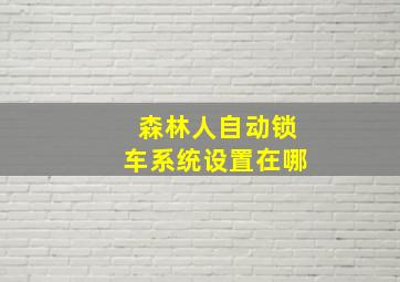 森林人自动锁车系统设置在哪