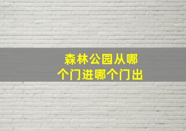 森林公园从哪个门进哪个门出