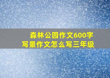 森林公园作文600字写景作文怎么写三年级