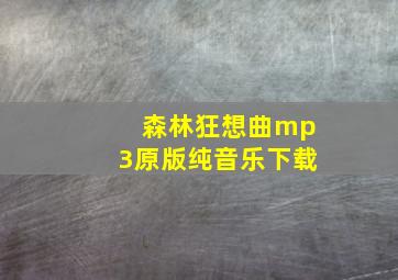 森林狂想曲mp3原版纯音乐下载