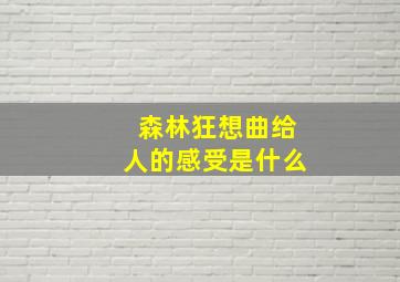 森林狂想曲给人的感受是什么