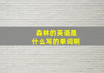 森林的英语是什么写的单词啊