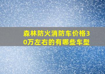 森林防火消防车价格30万左右的有哪些车型