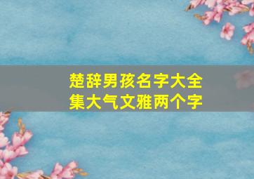 楚辞男孩名字大全集大气文雅两个字