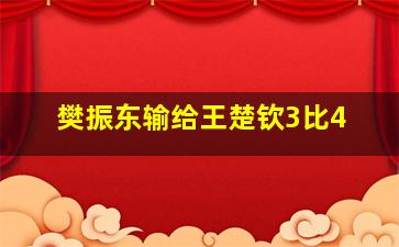 樊振东输给王楚钦3比4