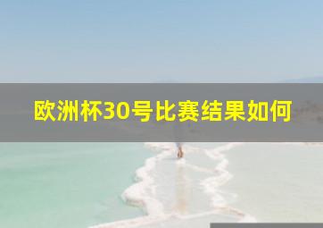 欧洲杯30号比赛结果如何