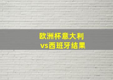 欧洲杯意大利vs西班牙结果