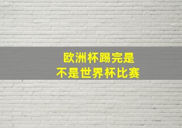 欧洲杯踢完是不是世界杯比赛