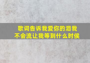 歌词告诉我爱你的泪我不会流让我等到什么时侯