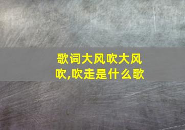 歌词大风吹大风吹,吹走是什么歌