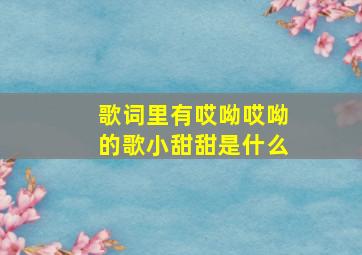 歌词里有哎呦哎呦的歌小甜甜是什么