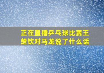 正在直播乒乓球比赛王楚钦对马龙说了什么话