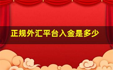 正规外汇平台入金是多少