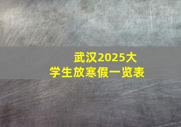 武汉2025大学生放寒假一览表