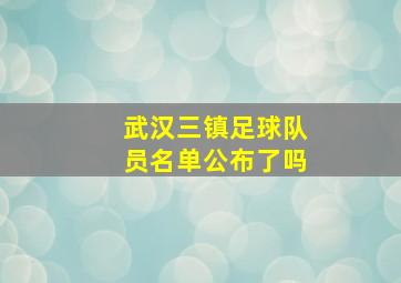 武汉三镇足球队员名单公布了吗